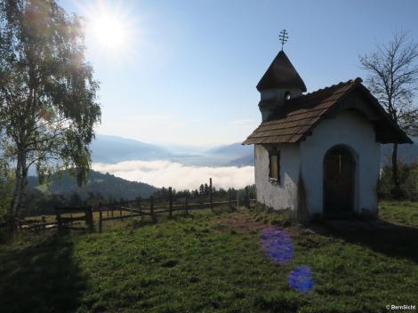 Blick von der Kapelle ins Drautal bis nach Slowenien